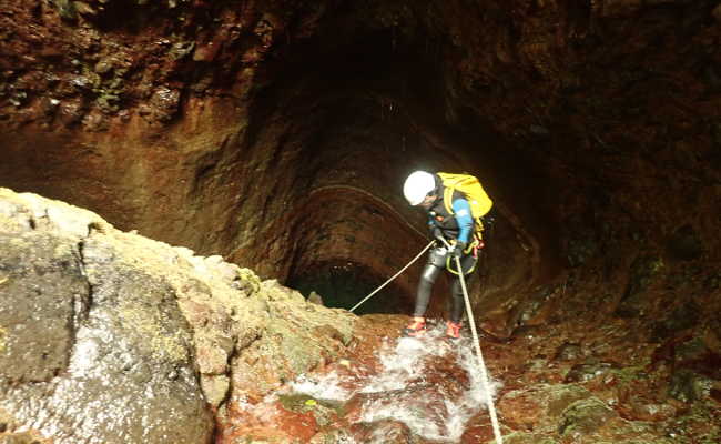 Rappeling near Paul da Serra, Madeira